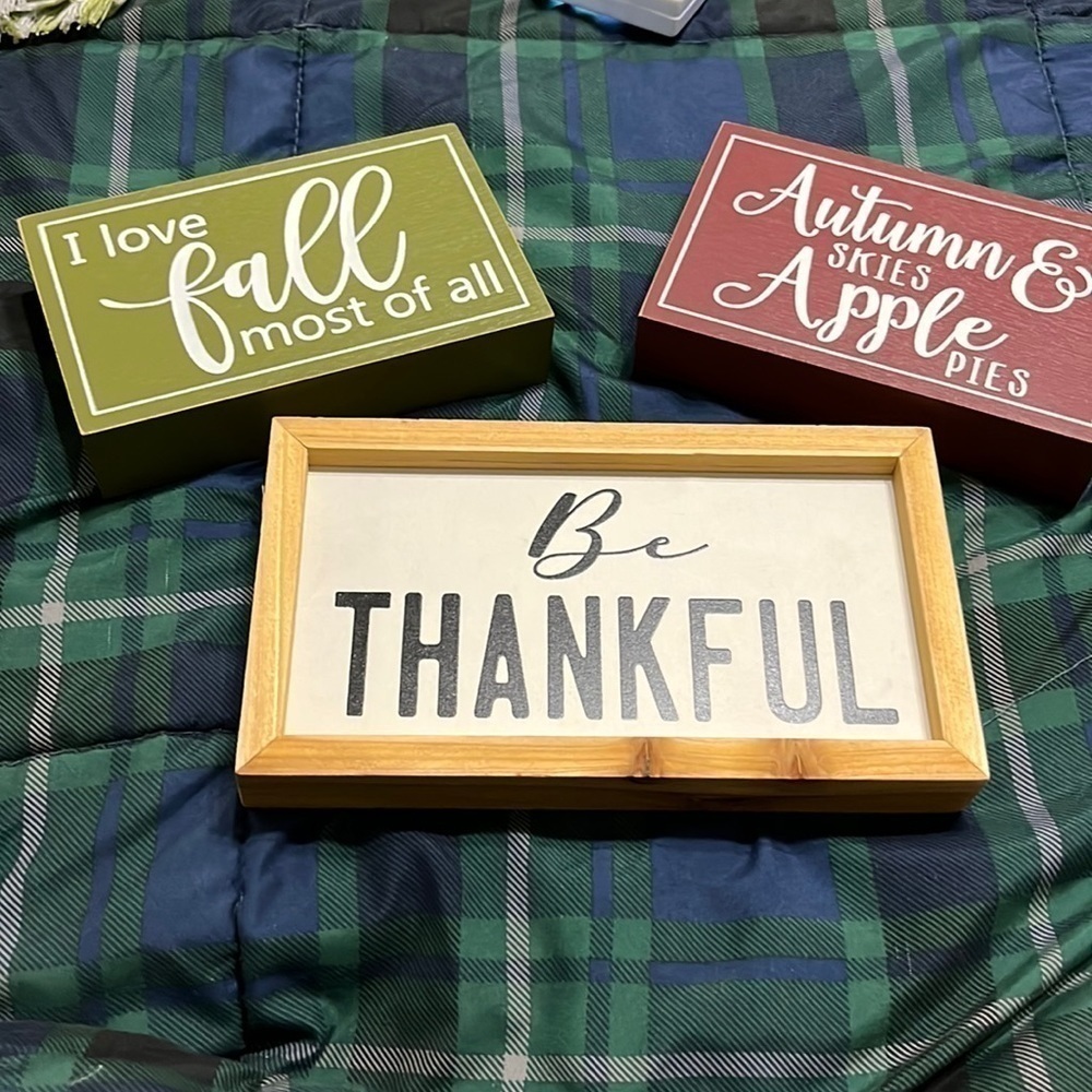 Set of three table top Fall sayings new